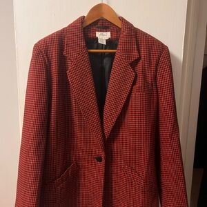 Red Houndstooth Blazer